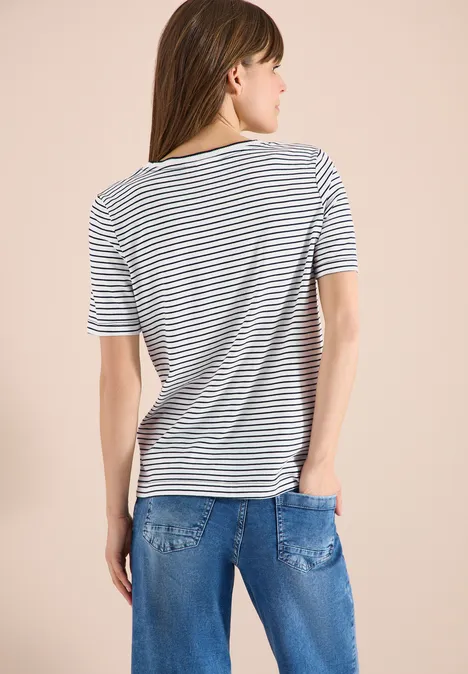 Shirt met korte mouwen, ronde hals en strepen universal blue