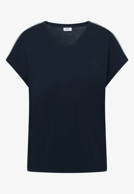 Kurzarm T-Shirt mit Tape-Detail universal blue