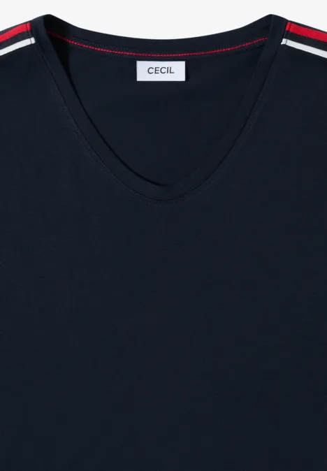 Kurzarm T-Shirt mit Tape-Detail universal blue