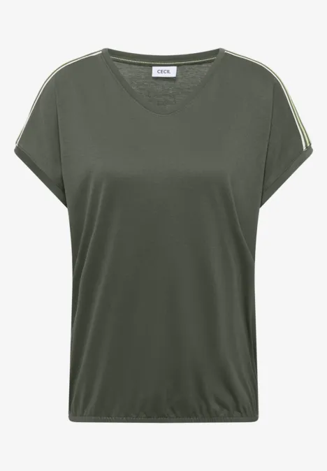 Kurzarm T-Shirt mit Tape-Detail khaki