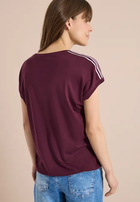 Kurzarm T-Shirt mit Tape-Detail sweet grape red