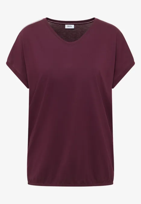 Kurzarm T-Shirt mit Tape-Detail sweet grape red