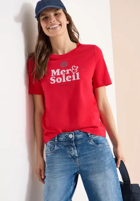 T-Shirt mit Rundhals und Wording glazed apple red T-Shirt mit Rundhals und Wording glazed apple red