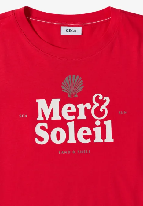 T-Shirt mit Rundhals und Wording glazed apple red T-Shirt mit Rundhals und Wording glazed apple red