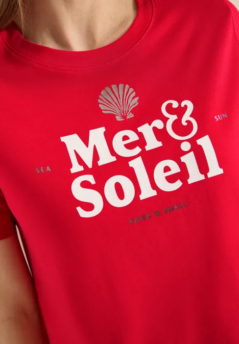 T-Shirt mit Rundhals und Wording glazed apple red T-Shirt mit Rundhals und Wording glazed apple red