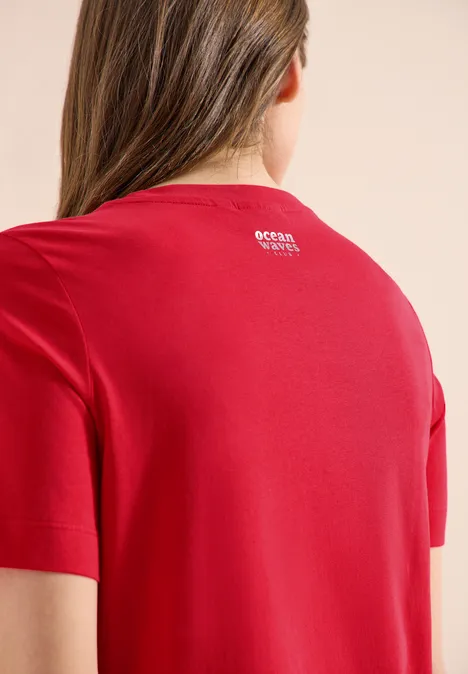 T-Shirt mit Rundhals und Wording glazed apple red T-Shirt mit Rundhals und Wording glazed apple red