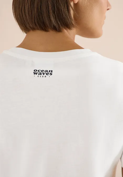 Shirt mit Rundhals und maritimem Print vanilla white
