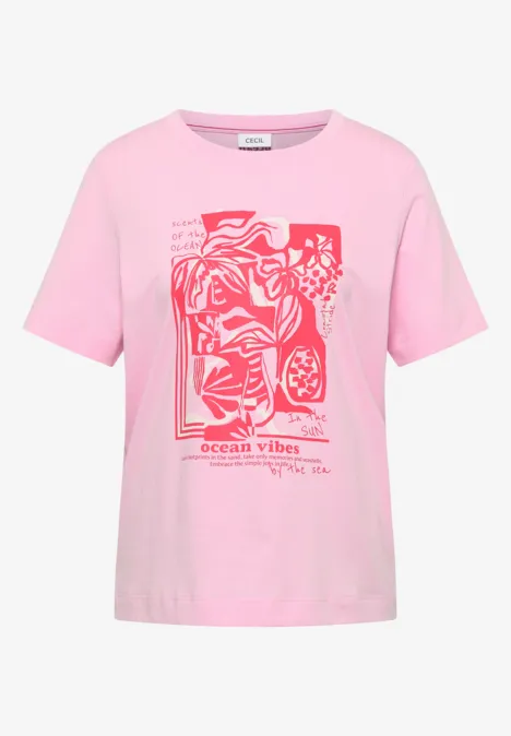 Shirt mit Rundhals und maritimem Print light blush rose