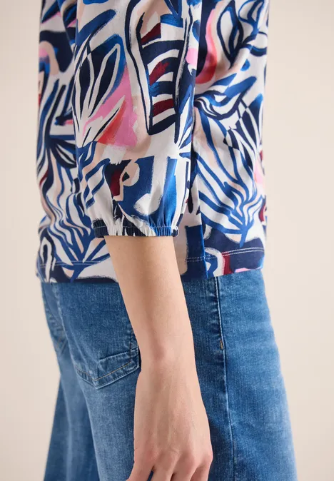 T-shirt à manches 3/4 avec détail de nœuds universal blue