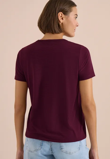 Kurzarm Shirt in Ausbrenner-Optik sweet grape red Kurzarm Shirt in Ausbrenner-Optik sweet grape red