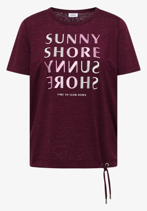 Kurzarm Shirt in Ausbrenner-Optik sweet grape red Kurzarm Shirt in Ausbrenner-Optik sweet grape red