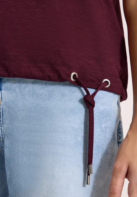 Kurzarm Shirt in Ausbrenner-Optik sweet grape red Kurzarm Shirt in Ausbrenner-Optik sweet grape red