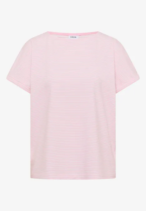 Kurzarm Shirt mit Boatneck und Knöpfen light blush rose