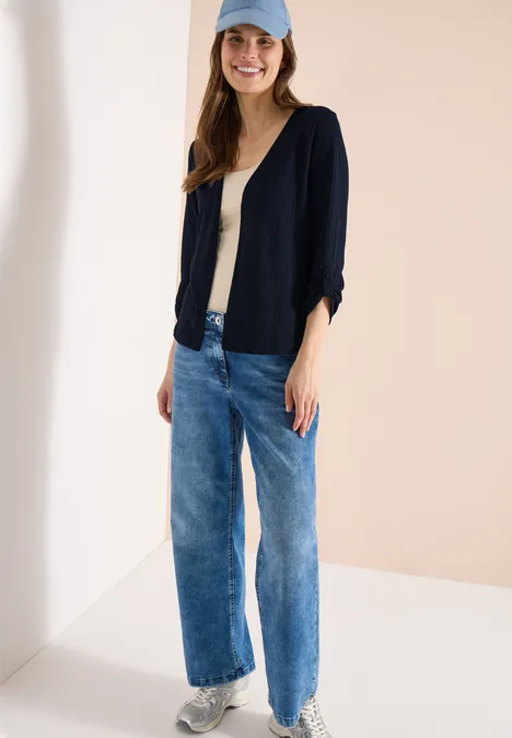 3/4-Arm Jacke in Strick-Optik universal blue