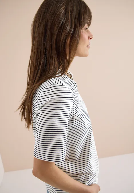 Kurzarm Poloshirt mit Streifen universal blue