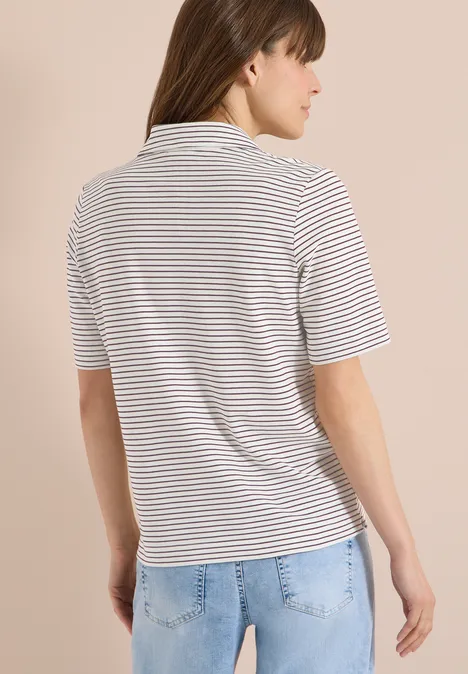 Kurzarm Poloshirt mit Streifen sweet grape red