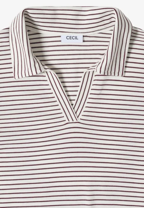 Kurzarm Poloshirt mit Streifen sweet grape red