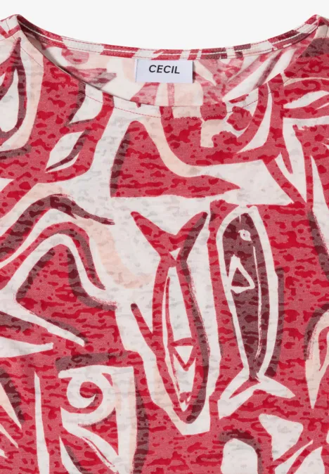 T-Shirt in Ausbrenner-Optik glazed apple red