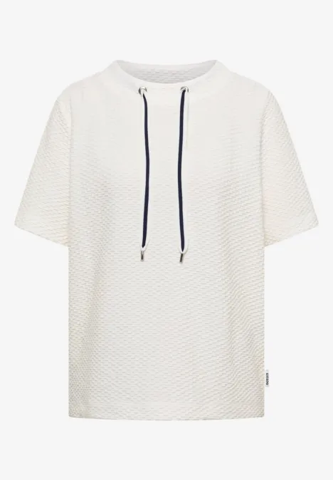 T-Shirt mit Rundhals mit Tunnelzug vanilla white T-Shirt mit Rundhals mit Tunnelzug vanilla white