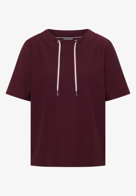 Shirt met ronde hals en trekkoord sweet grape red