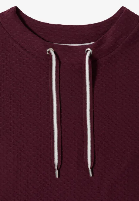 Shirt met ronde hals en trekkoord sweet grape red