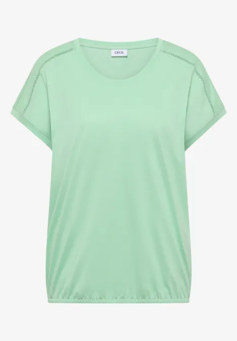 Hellgrünes kurzärmeliges T-Shirt mit lockerem Schnitt