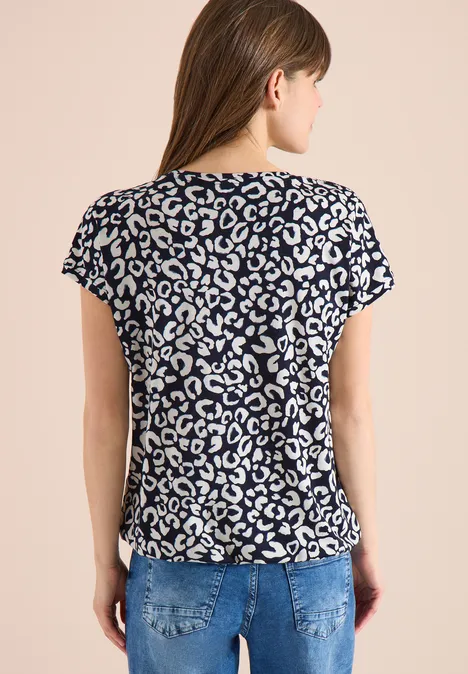 Shirt mit Spitzendetail und Leo-Print urban dark blue Shirt mit Spitzendetail und Leo-Print urban dark blue