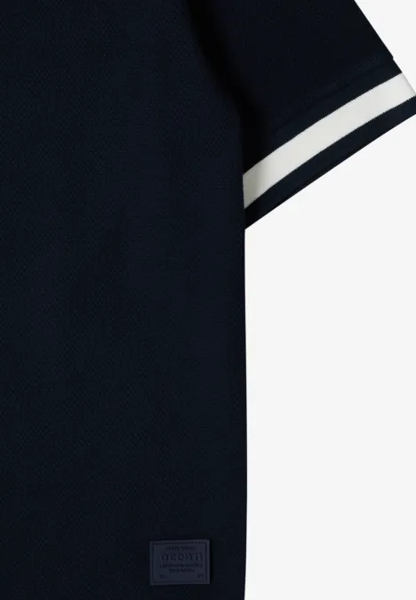 Shirt met korte mouwen, capuchon en geribde details universal blue