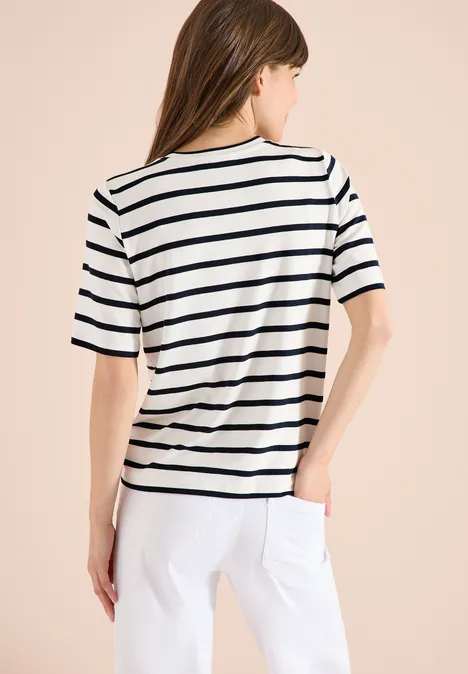 Shirt met korte mouwen, ronde hals en strepen universal blue