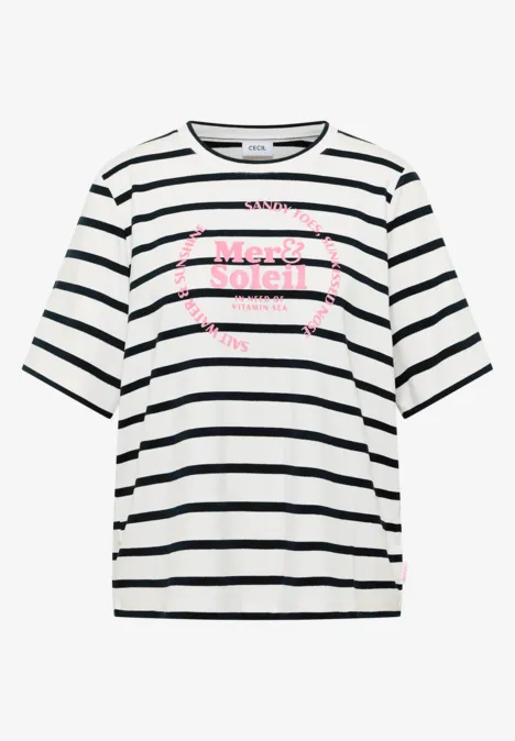 Shirt met korte mouwen, ronde hals en strepen universal blue