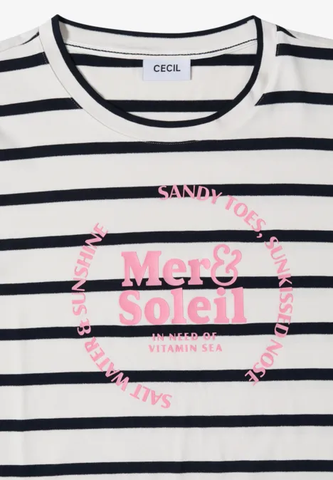 Shirt met korte mouwen, ronde hals en strepen universal blue