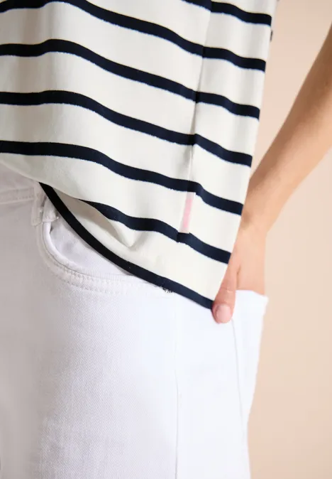 Shirt met korte mouwen, ronde hals en strepen universal blue