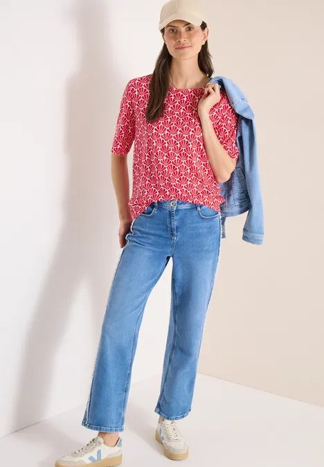 T-Shirt mit Rundhals und Muschelprint glazed apple red T-Shirt mit Rundhals und Muschelprint glazed apple red