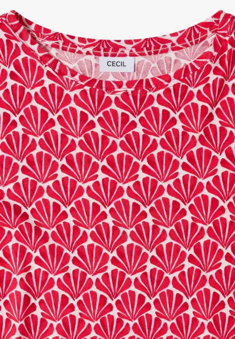 T-Shirt mit Rundhals und Muschelprint glazed apple red T-Shirt mit Rundhals und Muschelprint glazed apple red