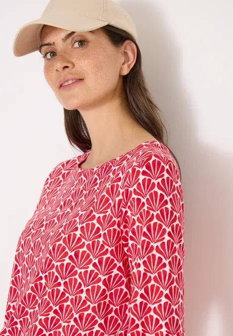 T-Shirt mit Rundhals und Muschelprint glazed apple red T-Shirt mit Rundhals und Muschelprint glazed apple red