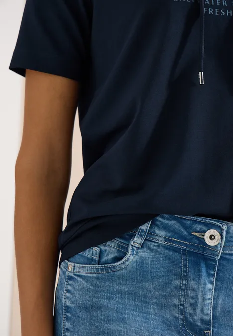 T-shirt à manches courtes avec capuche et inscriptions universal blue