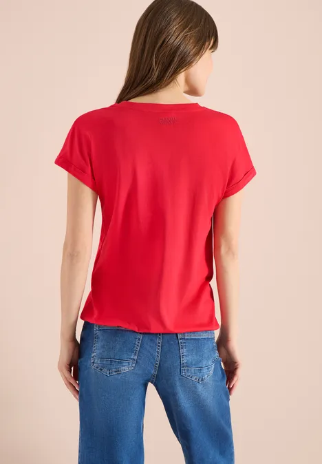 Shirt mit Split Neck im Tunika-Look glazed apple red Shirt mit Split Neck im Tunika-Look glazed apple red
