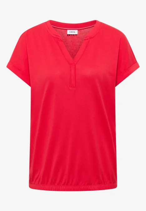 Shirt mit Split Neck im Tunika-Look glazed apple red Shirt mit Split Neck im Tunika-Look glazed apple red