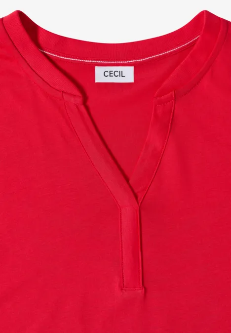 Shirt mit Split Neck im Tunika-Look glazed apple red Shirt mit Split Neck im Tunika-Look glazed apple red