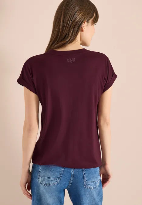 Shirt mit Split Neck im Tunika-Look sweet grape red Shirt mit Split Neck im Tunika-Look sweet grape red