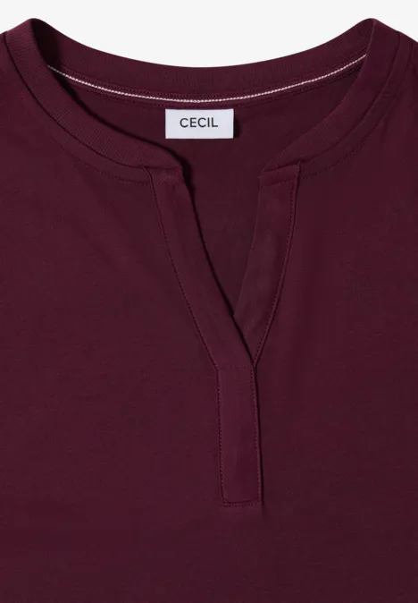 Shirt mit Split Neck im Tunika-Look sweet grape red Shirt mit Split Neck im Tunika-Look sweet grape red