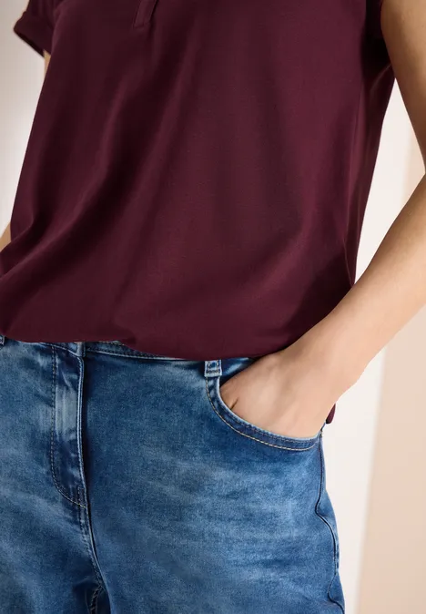 Shirt mit Split Neck im Tunika-Look sweet grape red Shirt mit Split Neck im Tunika-Look sweet grape red