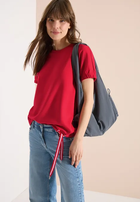 T-Shirt mit Rundhals und Raffung glazed apple red T-Shirt mit Rundhals und Raffung glazed apple red