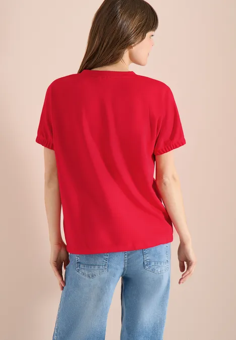 T-Shirt mit Rundhals und Raffung glazed apple red T-Shirt mit Rundhals und Raffung glazed apple red