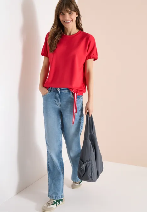 T-Shirt mit Rundhals und Raffung glazed apple red T-Shirt mit Rundhals und Raffung glazed apple red