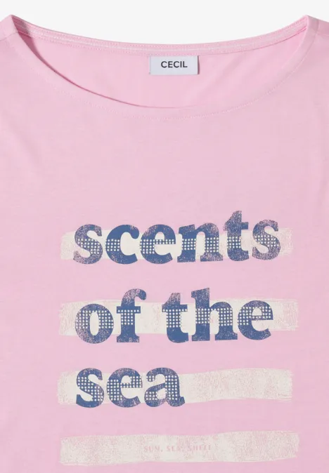 T-Shirt mit Boatneck und Wording light blush rose T-Shirt mit Boatneck und Wording light blush rose