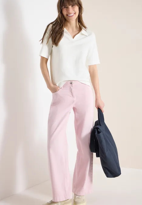 Kurzarm Poloshirt in Unifarbe vanilla white Kurzarm Poloshirt in Unifarbe vanilla white