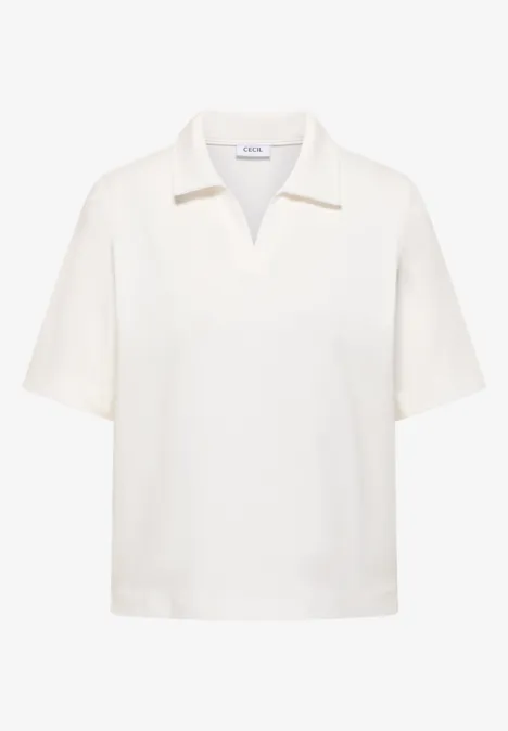 Kurzarm Poloshirt in Unifarbe vanilla white Kurzarm Poloshirt in Unifarbe vanilla white