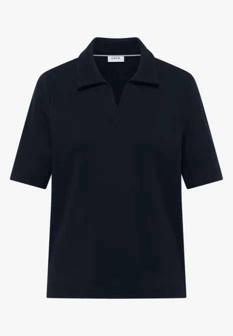 Kurzarm Poloshirt in Unifarbe universal blue