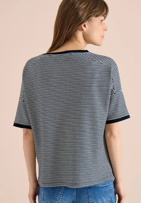 Shirt mit Boatneck und Struktur universal blue